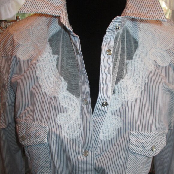 Guess Lace & Mesh Shirt - Picture 2 of 12